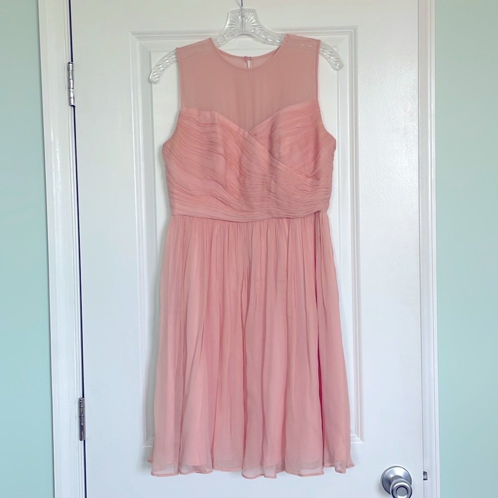 J. Crew dress with sheer neckline - Size 6 in Dusty Pink